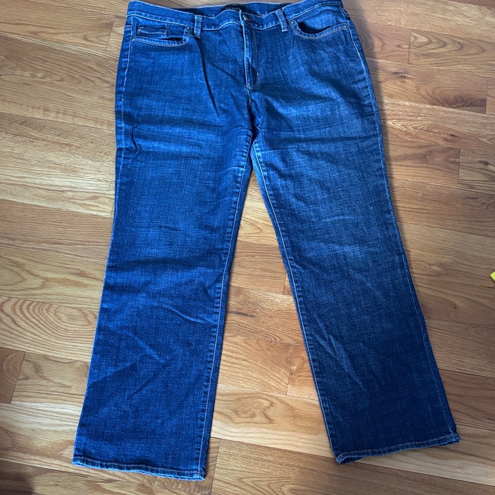 Talbots Signature Boot Dark Blue Denim Jeans with Red Loop